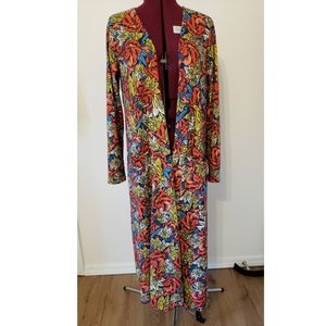 Full Length Duster Cardigan, Floral Pattern, LulaRoe, Size Medium